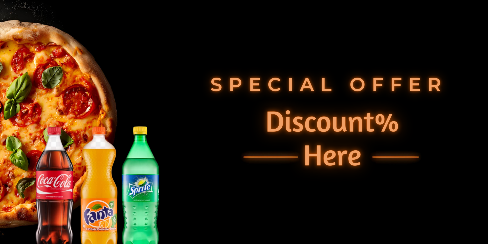 Sumptuous Pizza Promotion Banner with Typography